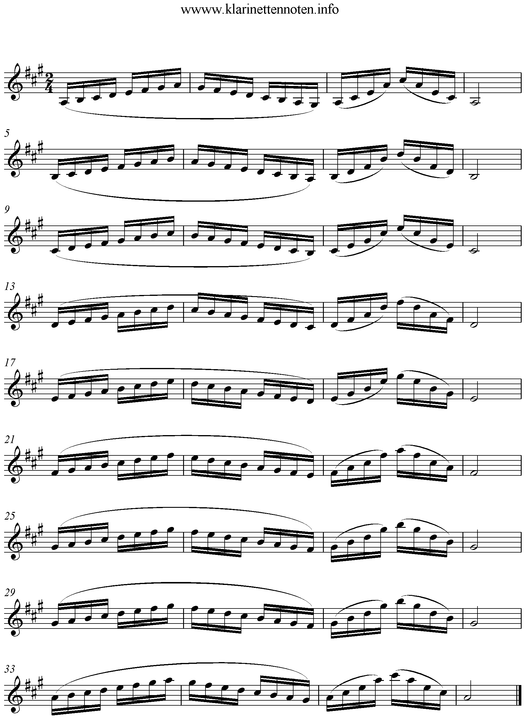 C Major Scales Clarinet Klarinette